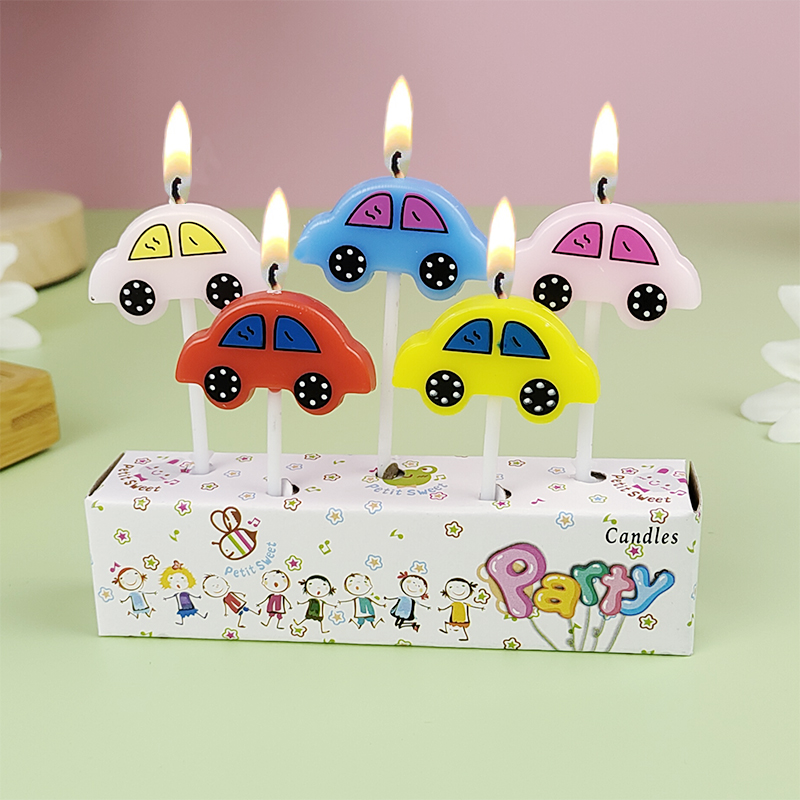Lighting Mcqueen Birthday Decor - 5 velas de coche para cumpleaños