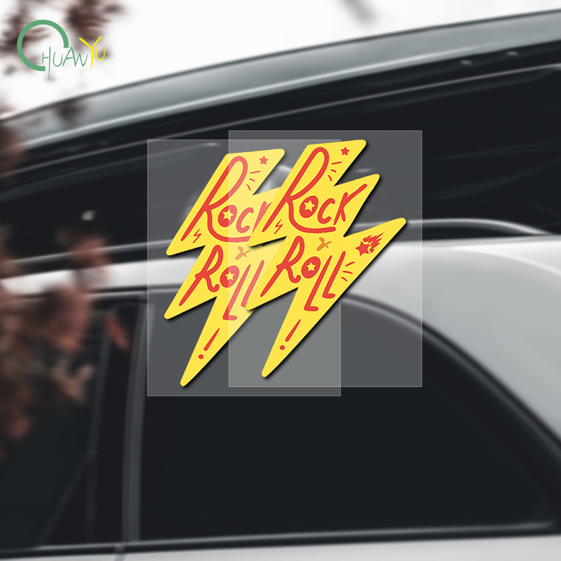 Unique Lighting Decor - Pegatina para coche Rock Lightning, símbolo