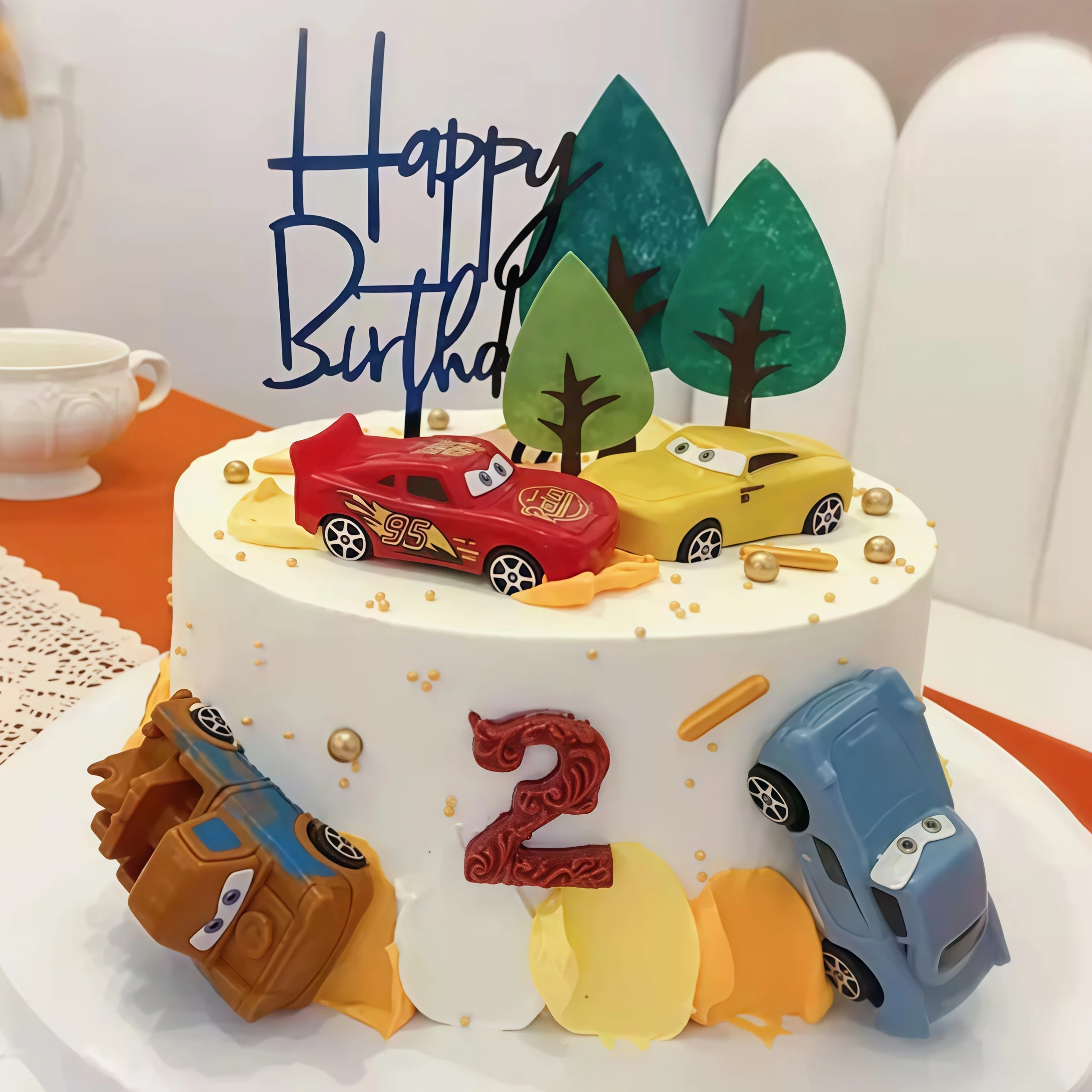 Lighting Mcqueen Birthday Decor - 4 Uds. De coches relámpago, accesorios
