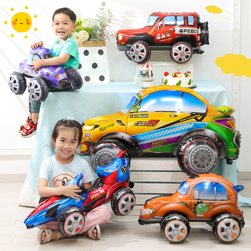 Lighting Mcqueen Birthday Decor - Globo de aluminio de coche de