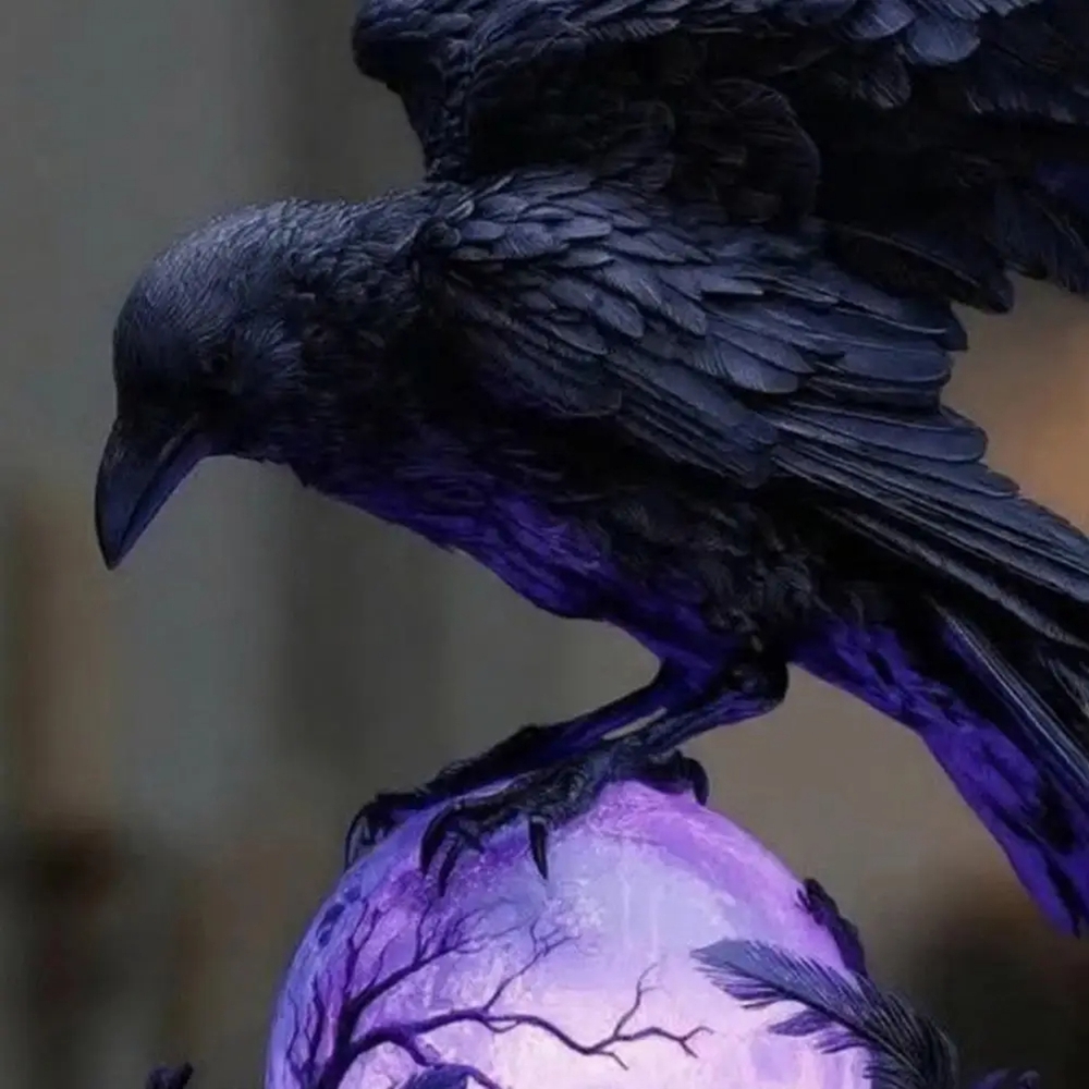 Unique Lighting Decor - Lámpara LED de cuervo gótico, escultura