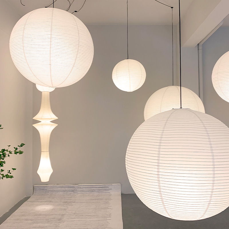 Japanese Lighting Decor - Luces colgantes de papel nórdico danés,