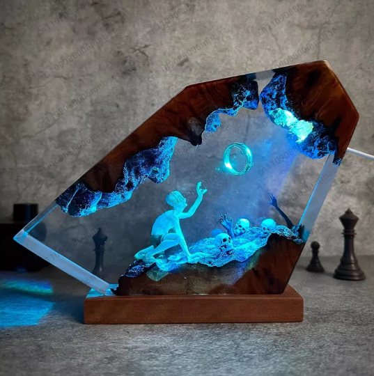 Unique Lighting Decor - Lámpara de Resina, Decoración Única para