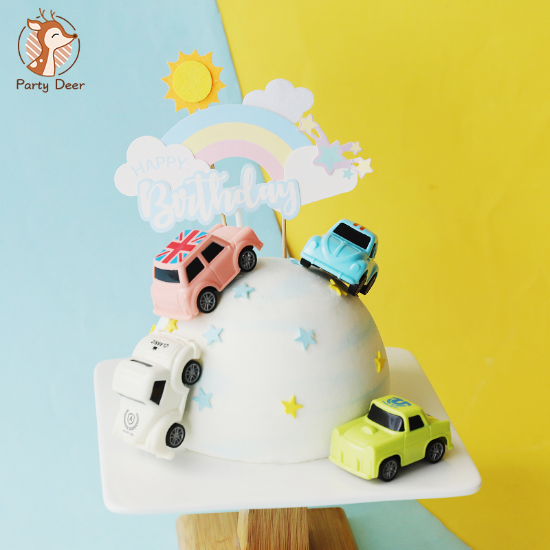 Lighting Mcqueen Birthday Decor - Mini coche, accesorios de decoración de