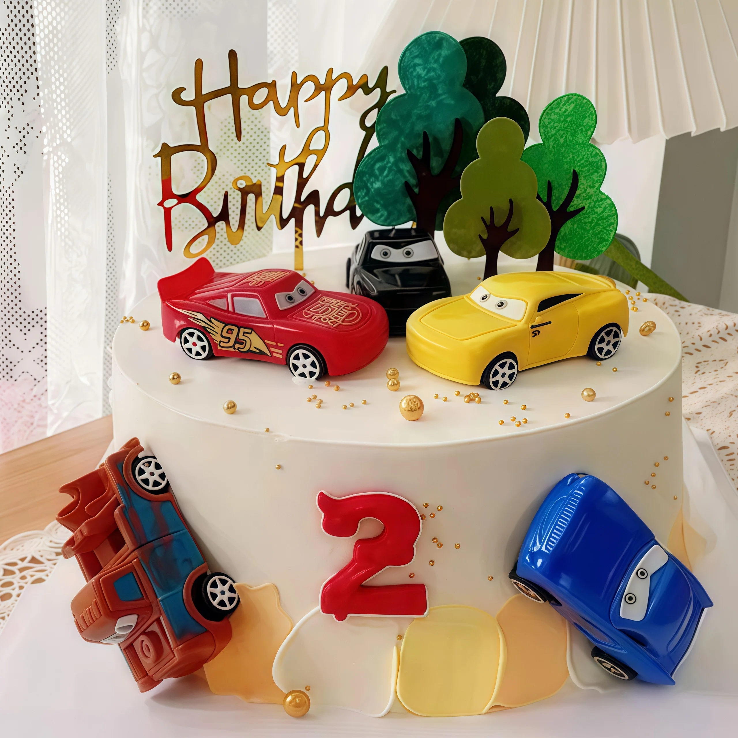 4 Uds. De coches relámpago, ac - Lighting Mcqueen Birthday Decor reseña y precio