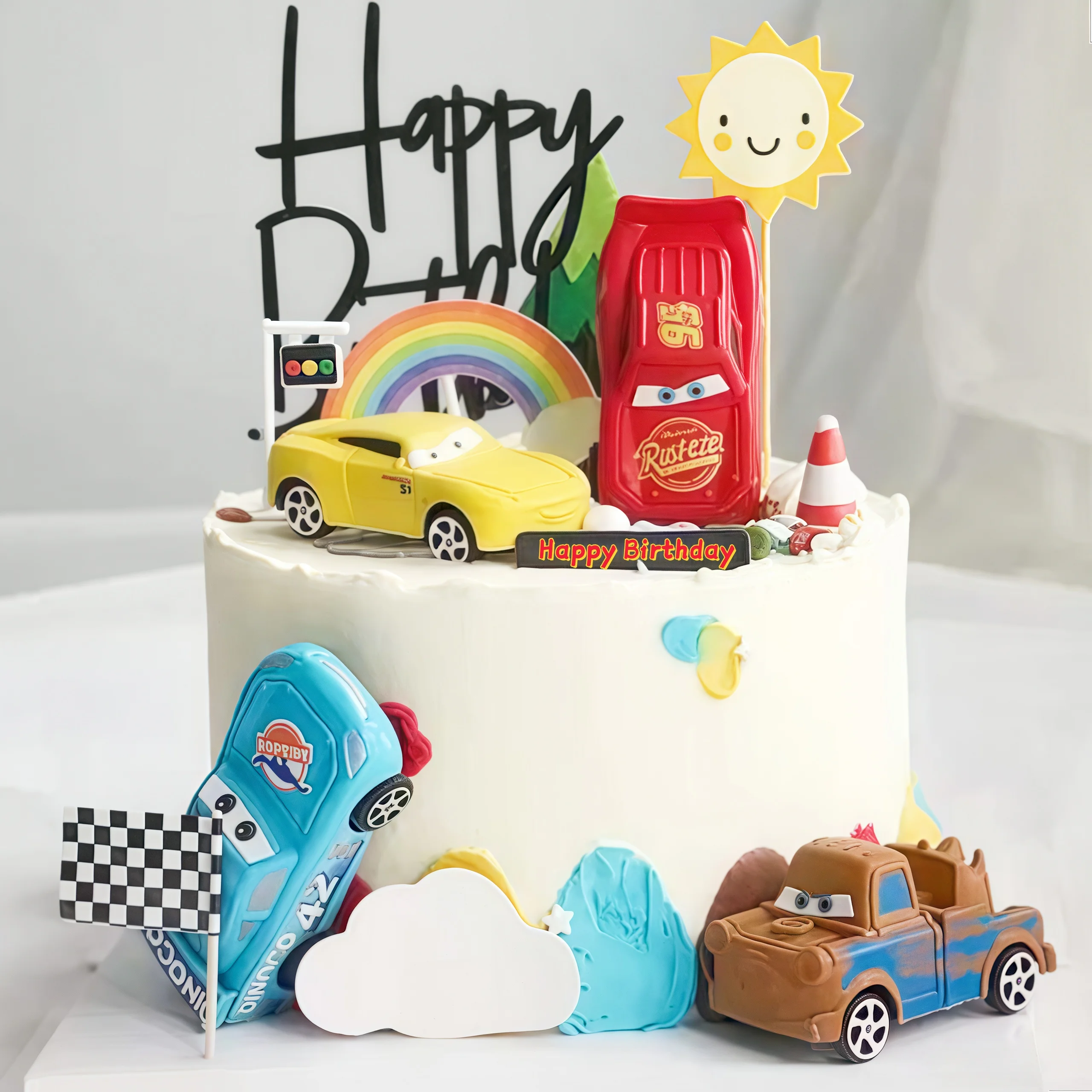 4 Uds. De coches relámpago, ac - Lighting Mcqueen Birthday Decor reseña y precio