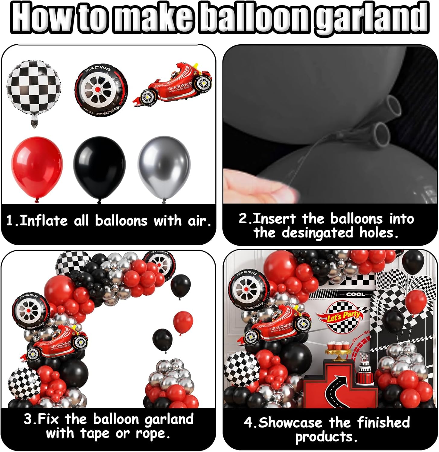 Kit de Arco de Globos con Dise - Lighting Mcqueen Birthday Decor reseña y precio