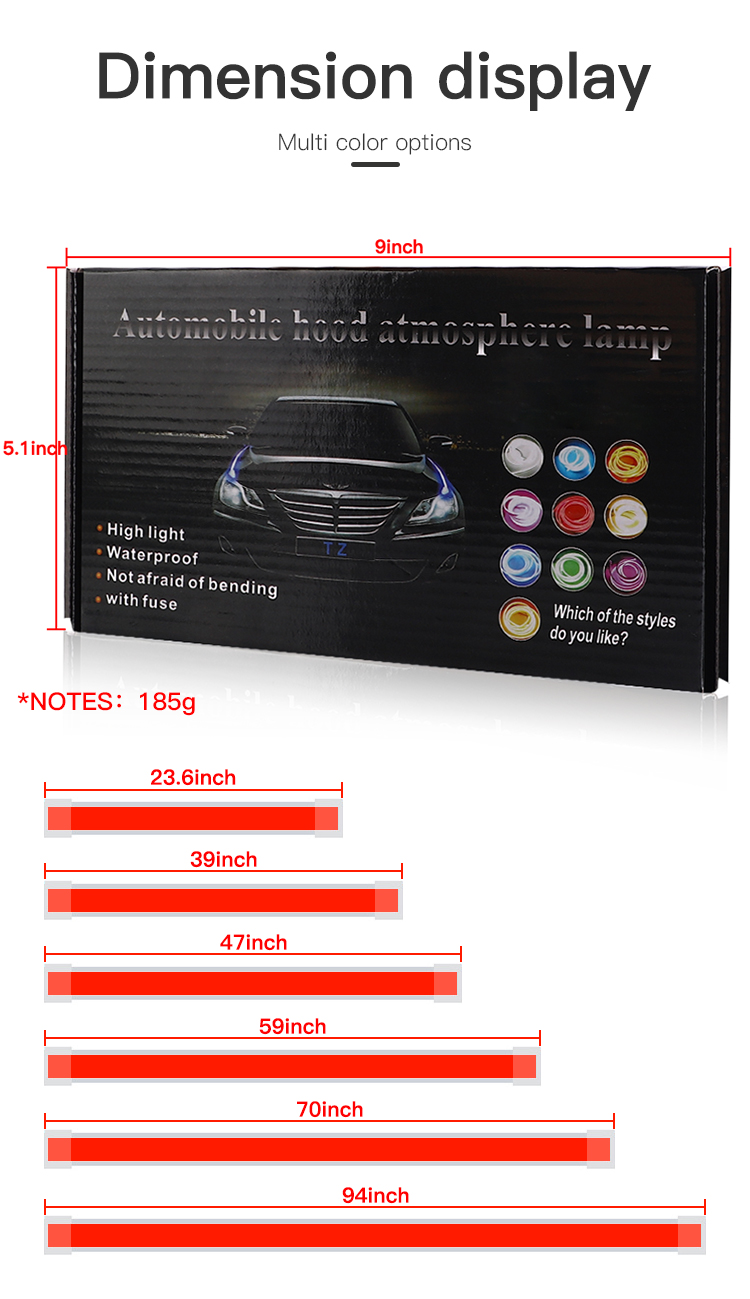 Tira de luces de capó de coche - Lighting Decoration Ideas reseña y precio