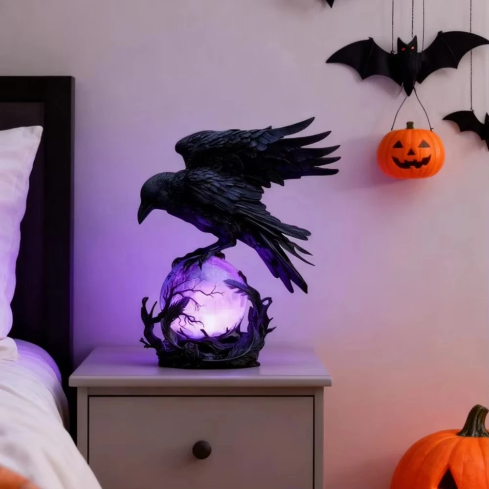 Lámpara LED de cuervo gótico,  - Unique Lighting Decor reseña y precio