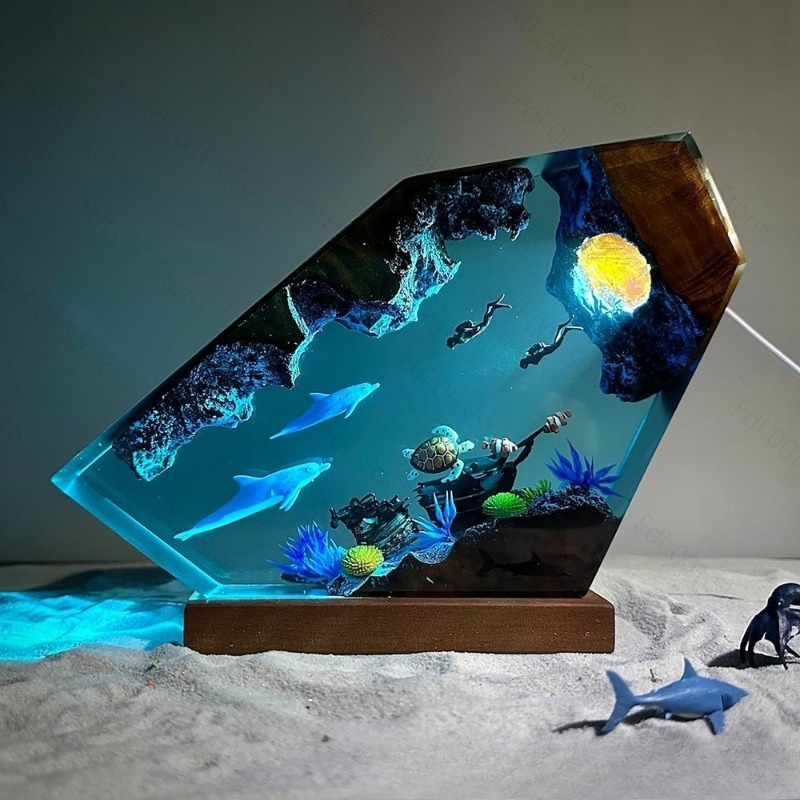 Lámpara Nocturna de Resina con - Unique Lighting Decor reseña y precio