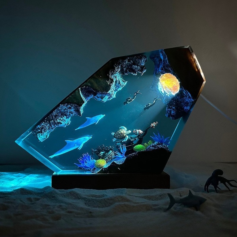 Lámpara Nocturna de Resina con - Unique Lighting Decor reseña y precio