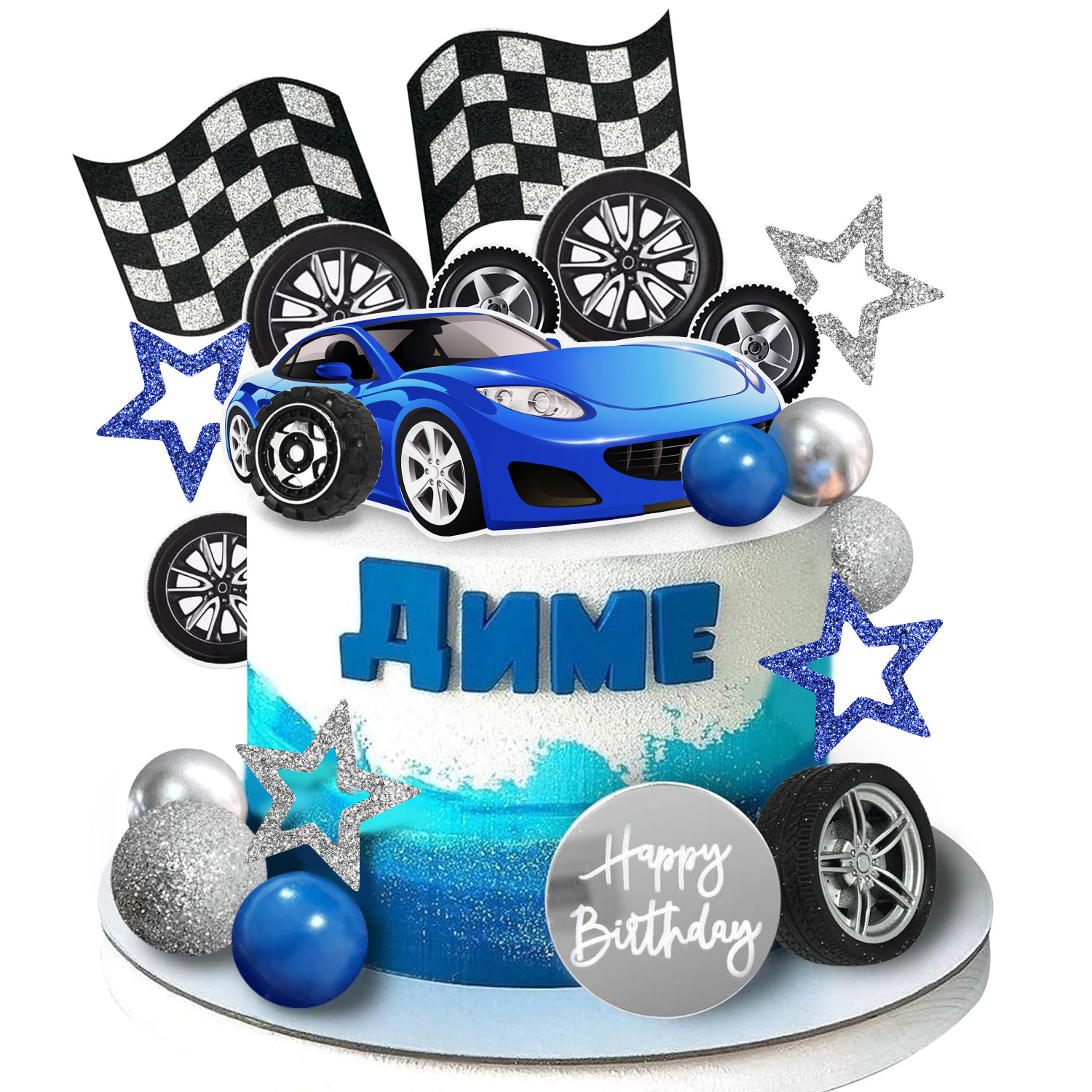 28 Uds rueda de carreras azul  - Lighting Mcqueen Birthday Decor reseña y precio