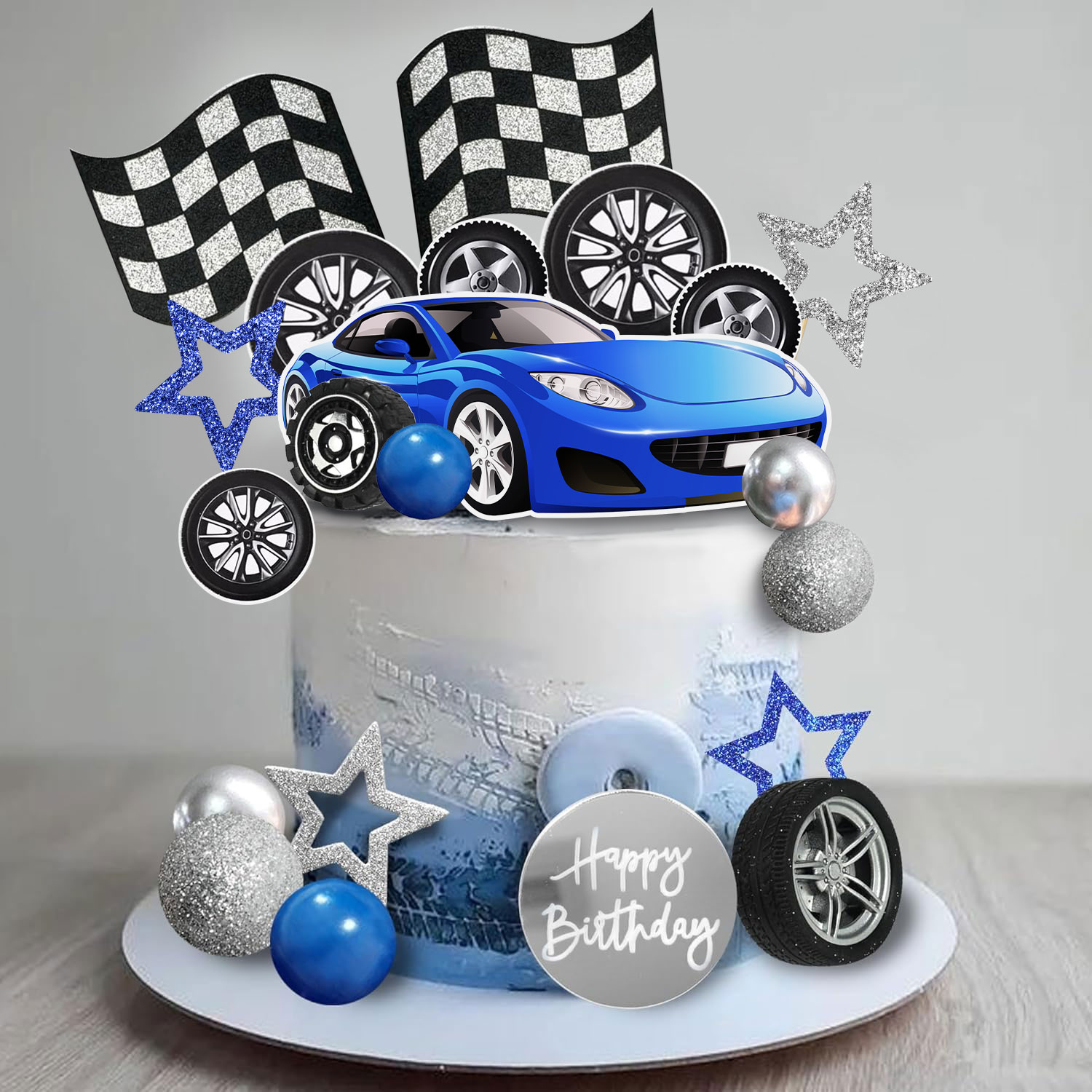 28 Uds rueda de carreras azul  - Lighting Mcqueen Birthday Decor reseña y precio