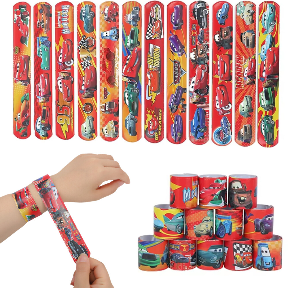 @NUEVO 12/36 piezas Pulseras d - Lighting Mcqueen Birthday Decor reseña y precio