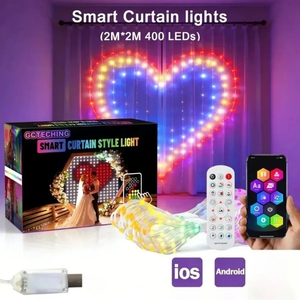 Luces LED RGB Inteligentes par - Fairy Light Curtain reseña y precio