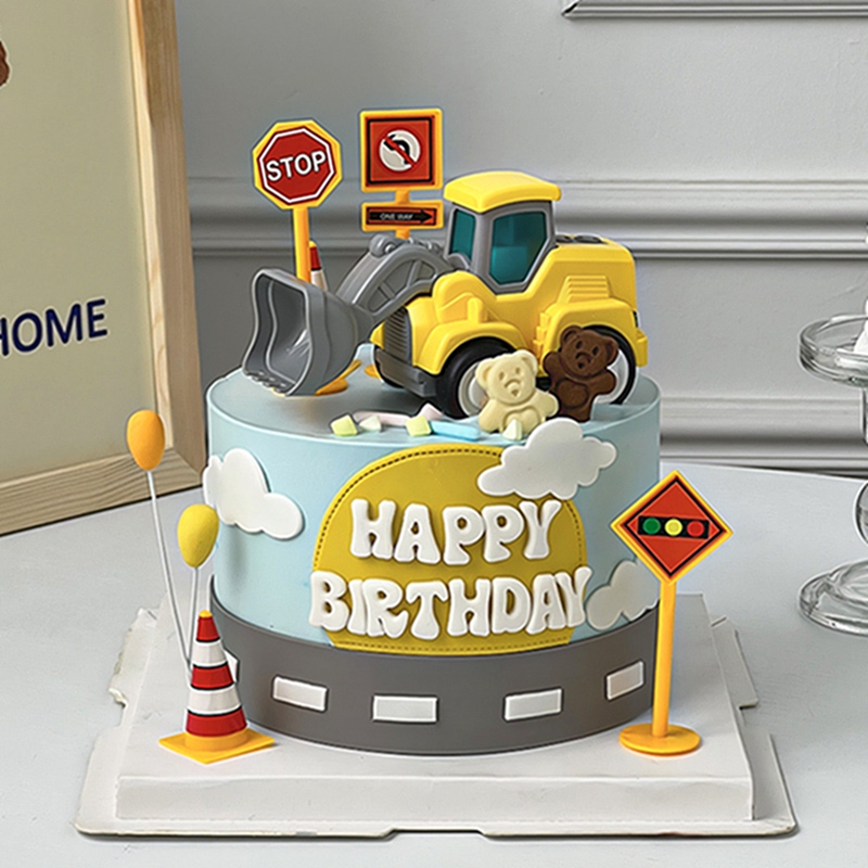 Adornos para tarta de construc - Lighting Mcqueen Birthday Decor reseña y precio