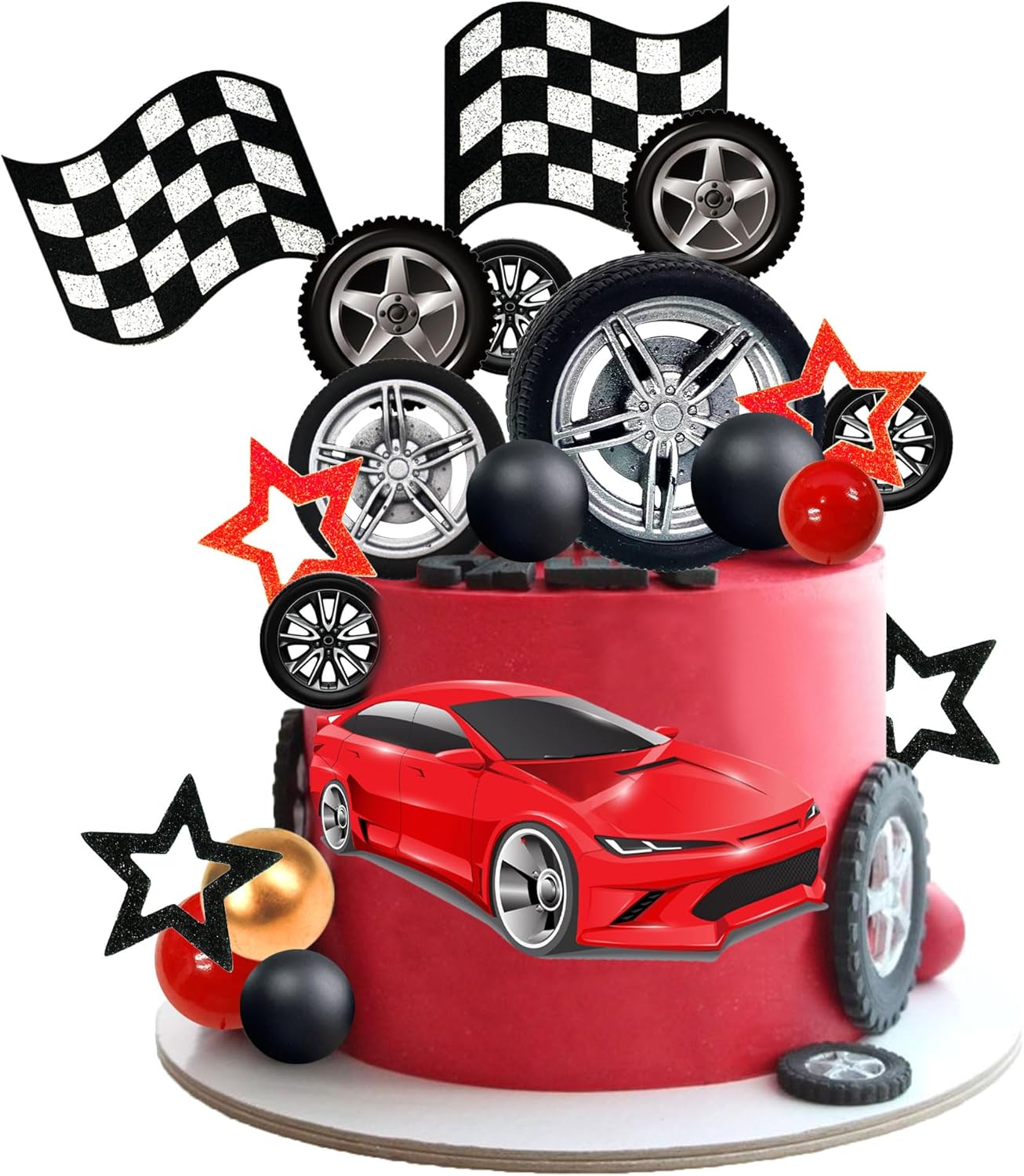 27 Uds rueda de carreras paste - Lighting Mcqueen Birthday Decor reseña y precio