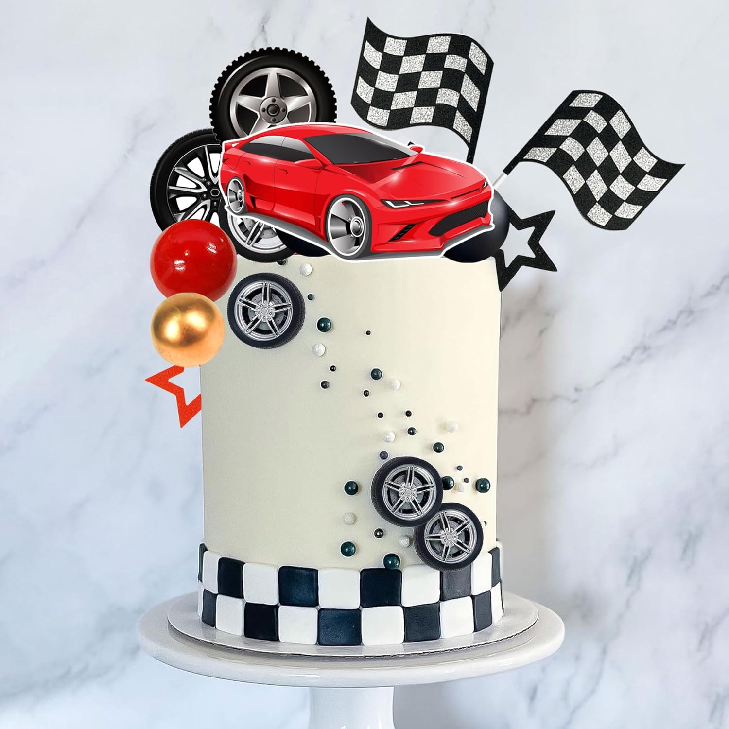 27 Uds rueda de carreras paste - Lighting Mcqueen Birthday Decor reseña y precio