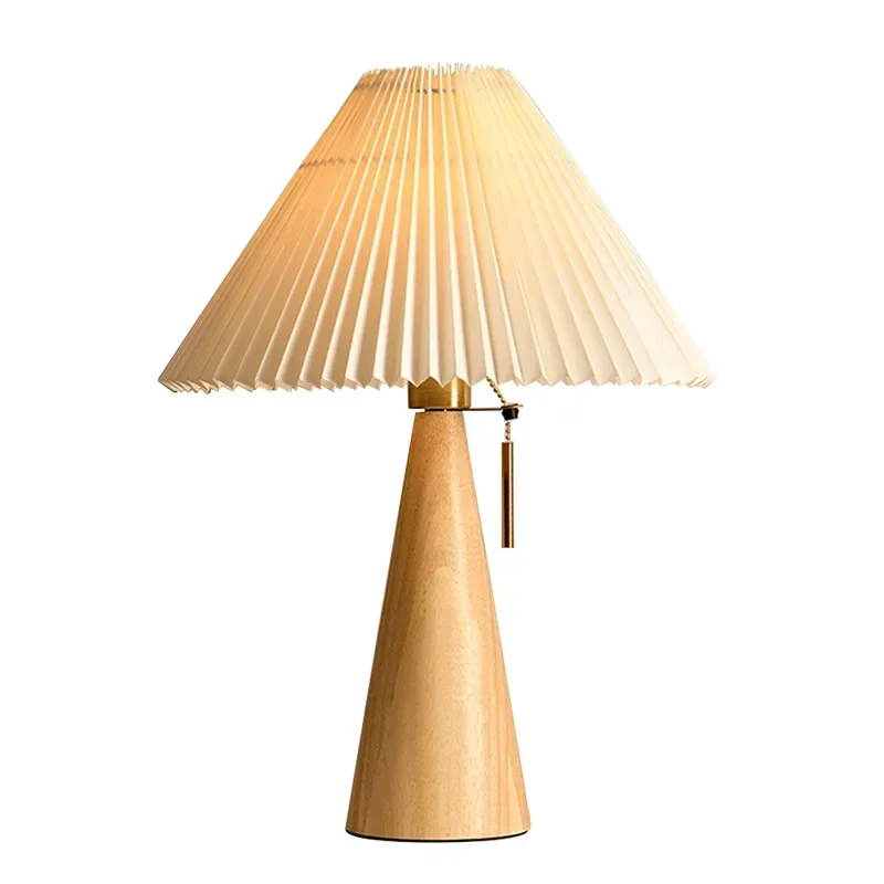 Lámpara de mesa plisada retro, - Lighting Table Decor reseña y precio