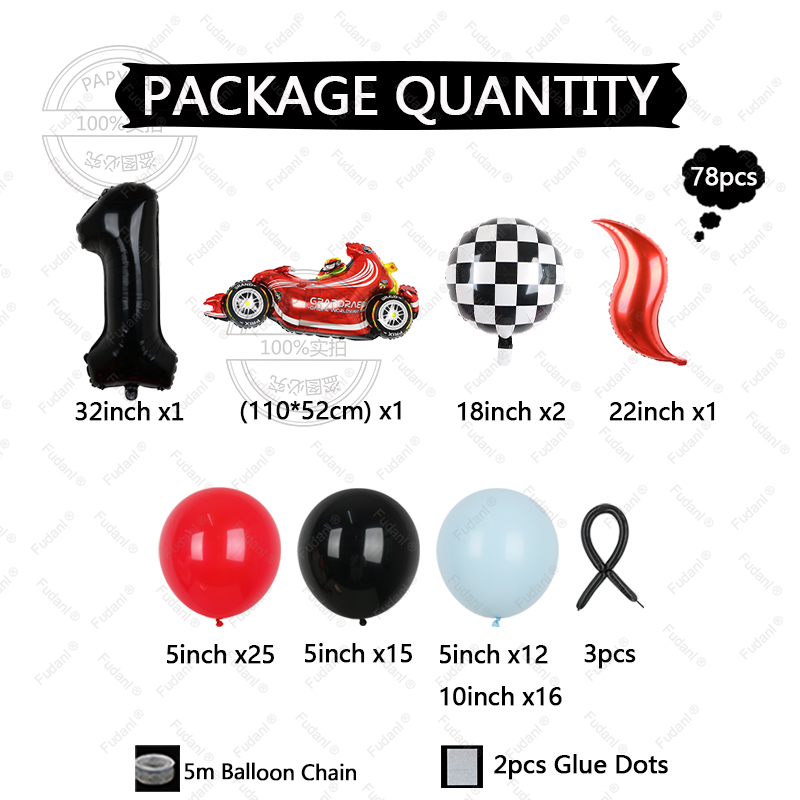 Set de 78 Globos con Temática  - Lighting Mcqueen Birthday Decor reseña y precio