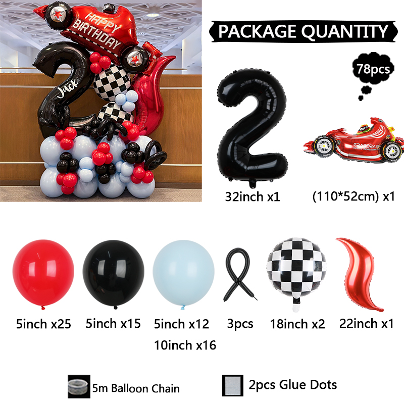 Set de 78 Globos con Temática  - Lighting Mcqueen Birthday Decor reseña y precio